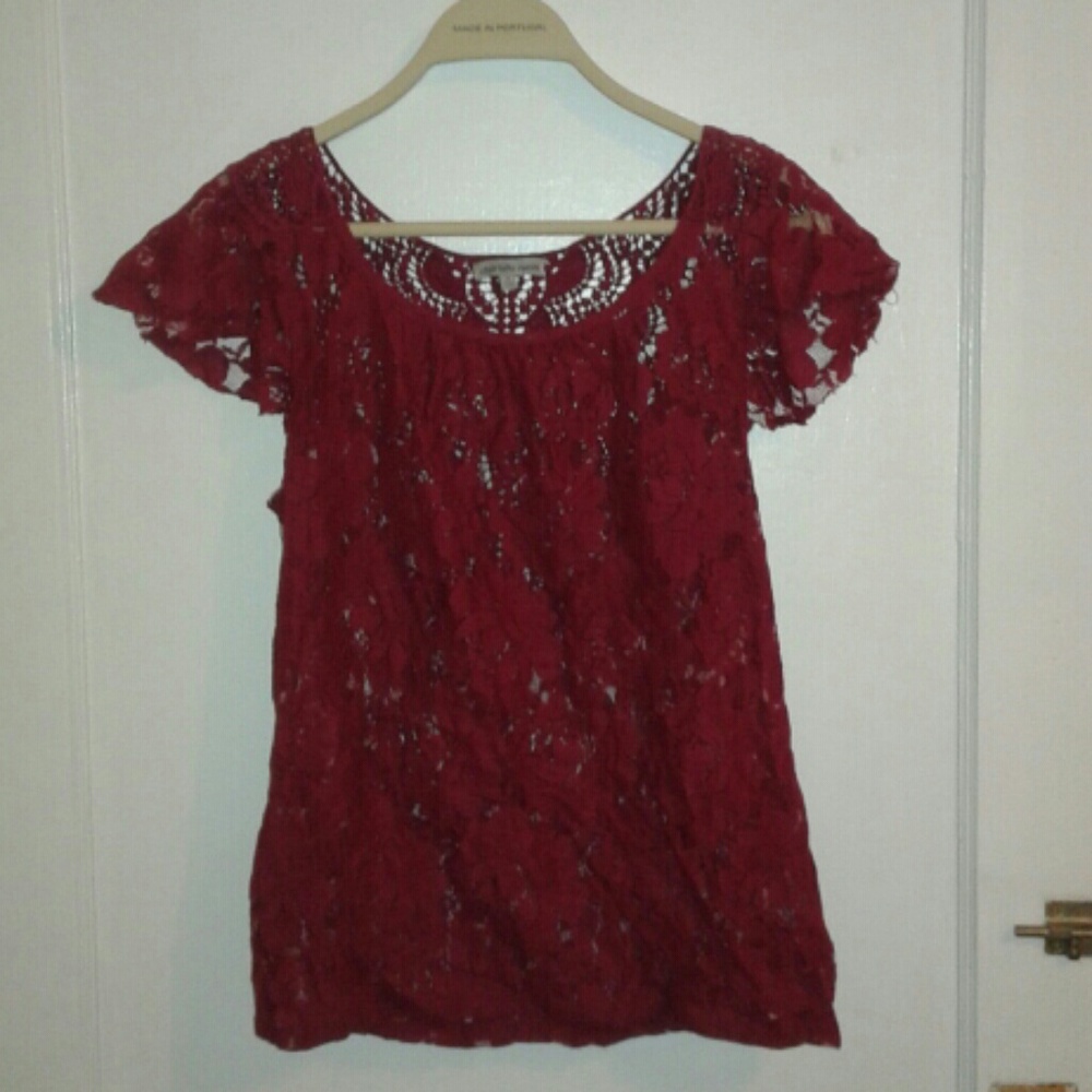 Red lace blouse from Charlotte Russe